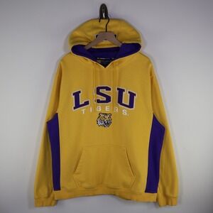 Y2K Colosseum LSU Tigers Hoodie XL Gameday Collegiate Yellow Purple Embroidered